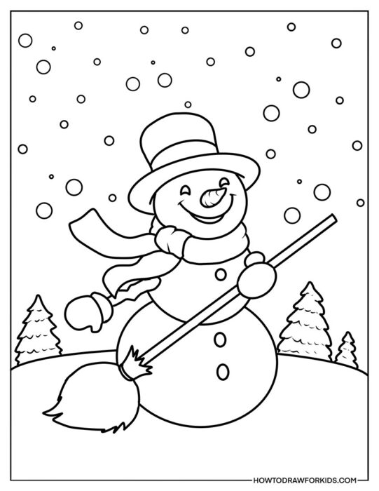Snowman Coloring Page for Kids