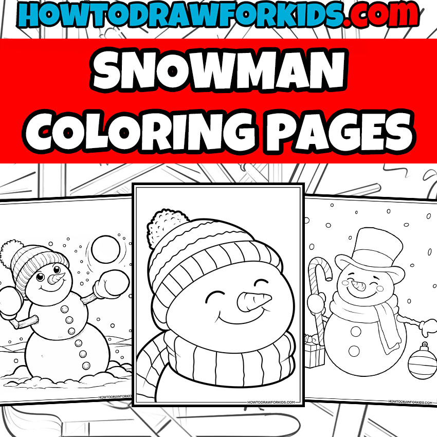 Snowman coloring pages featured image