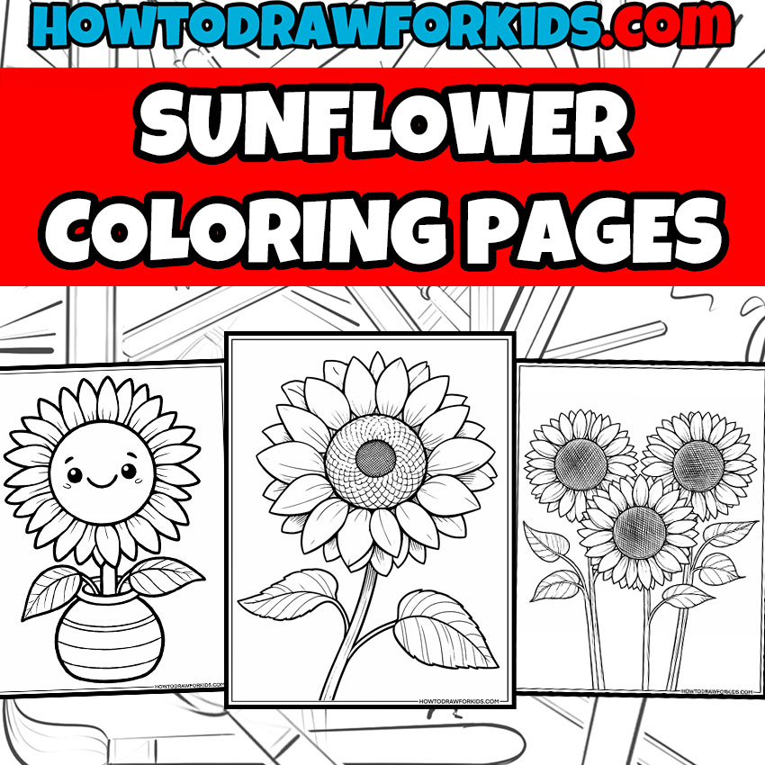 Sunflower coloring pages featured image