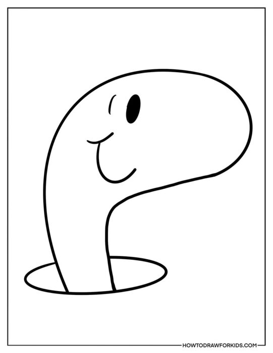 Walter the Worm from Mr.Men Coloring Book