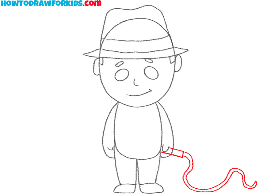 Draw the whip of Indiana Jones