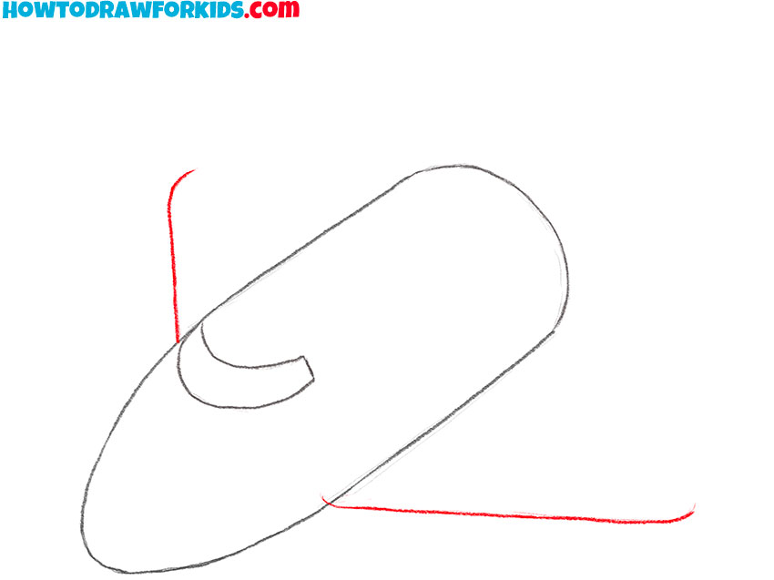 Draw the space shuttle' wings