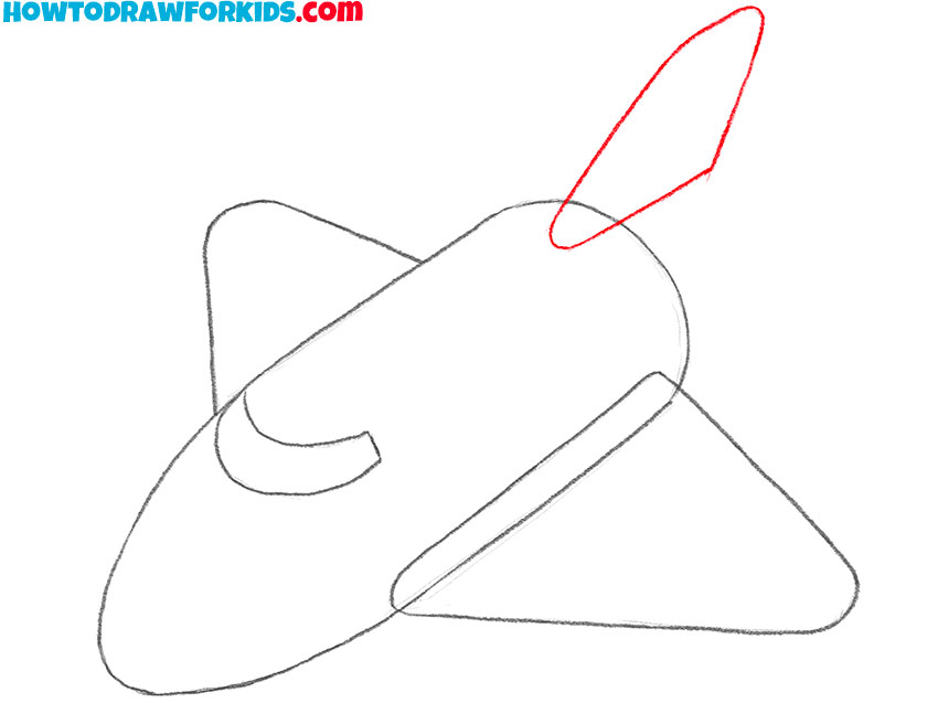 Draw the fin of the space shuttle