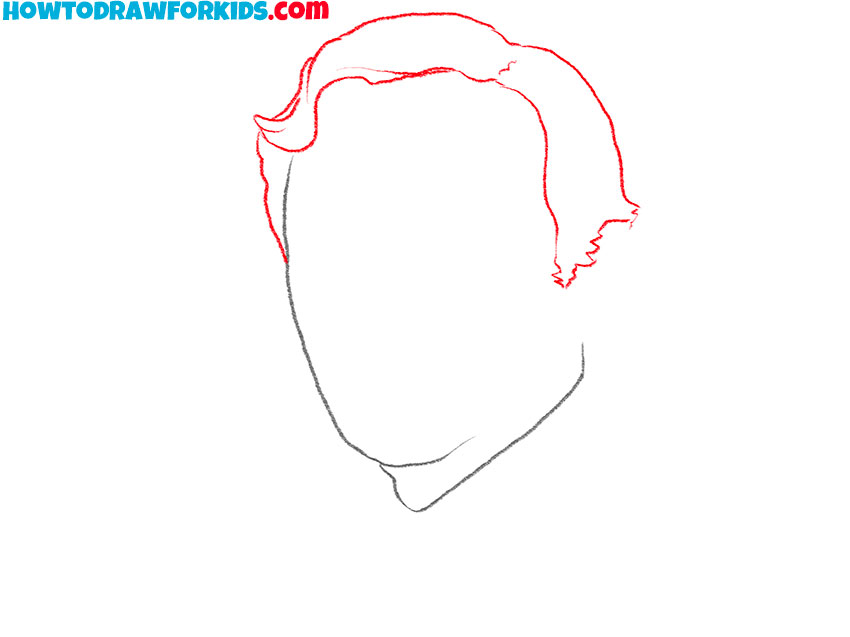 Draw the hair outlines