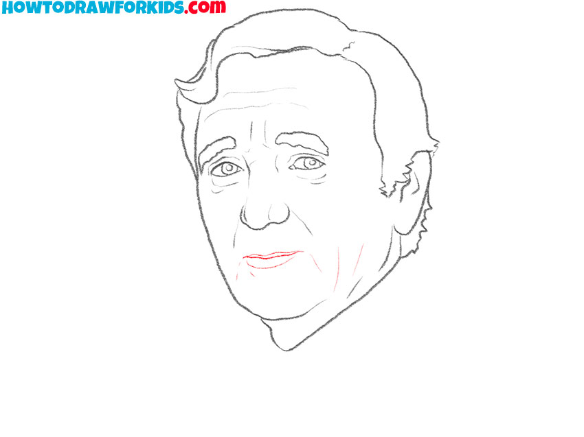 Sketch the mouth of aznavour