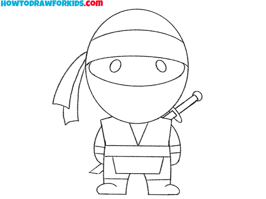 Erase the guidelines and refine your ninja drawing