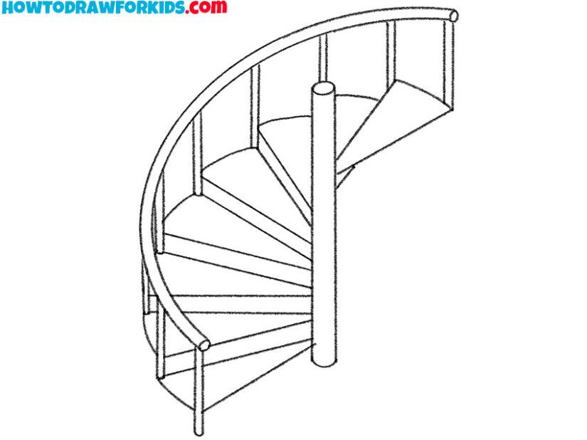 How to Draw a Spiral Staircase Easy Drawing Tutorial For Kids