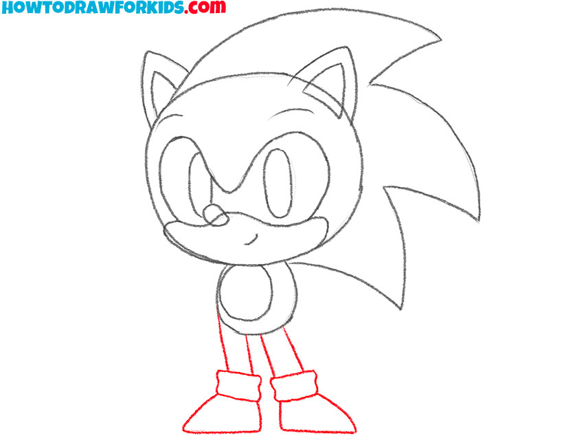 Sketch Sonic's legs