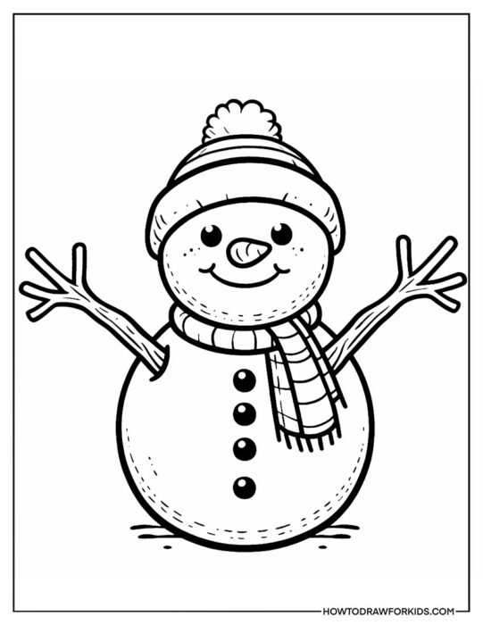 Simple Snowman Coloring Page