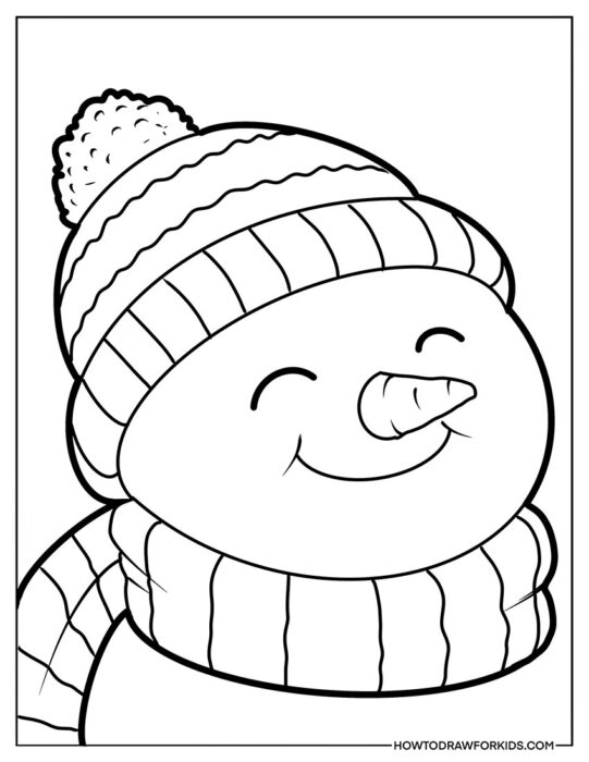 Snowman Face Coloring Page