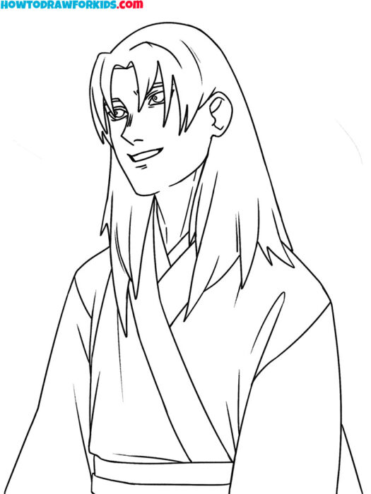 Anime Boy With Long Hair Coloring Page