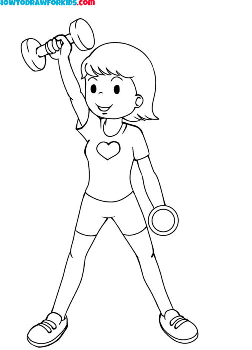 Athlete With Dumbbells Coloring Page