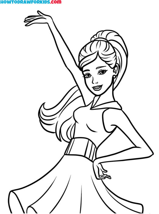 Barbie Half Height Coloring Sheet