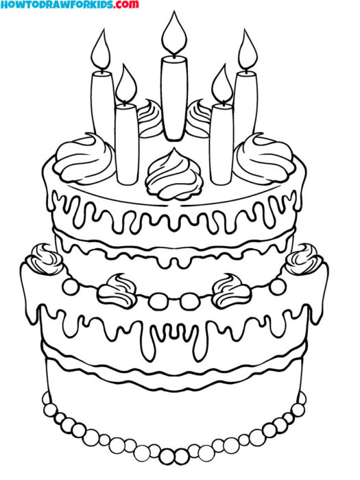 Birthday Cake Coloring Sheet