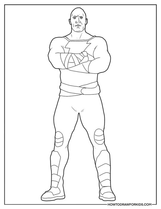 Black Adam Standing Coloring Sheet