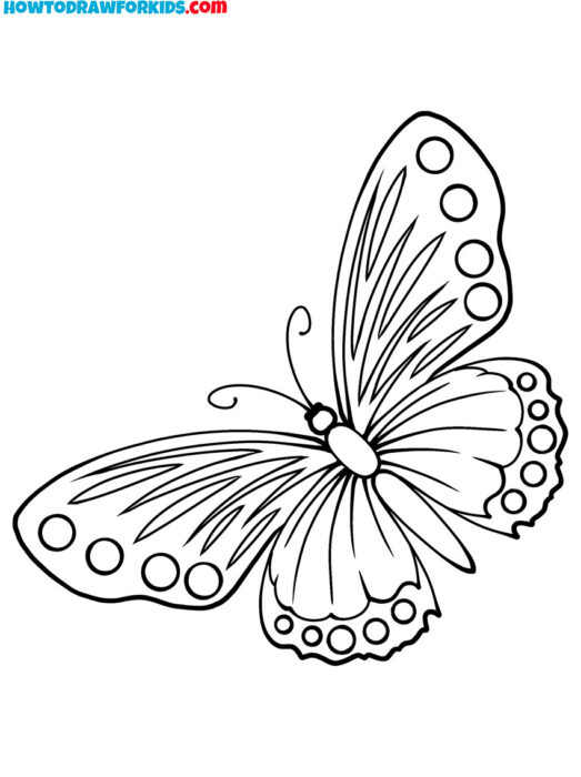 Butterfly in a Tilt Coloring Page