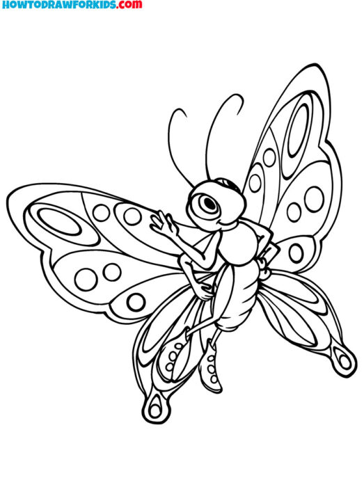 Cartoon Butterfly Outline for Kids