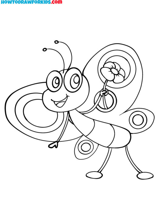 Cartoon Butterfly for Coloring