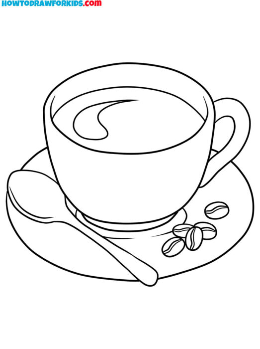 Coffe Coloring Page for Kids