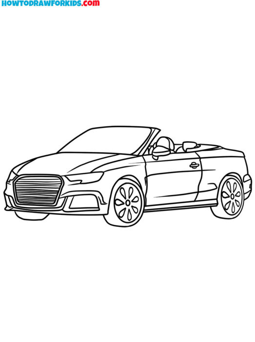 Convertible Car Coloring Sheet