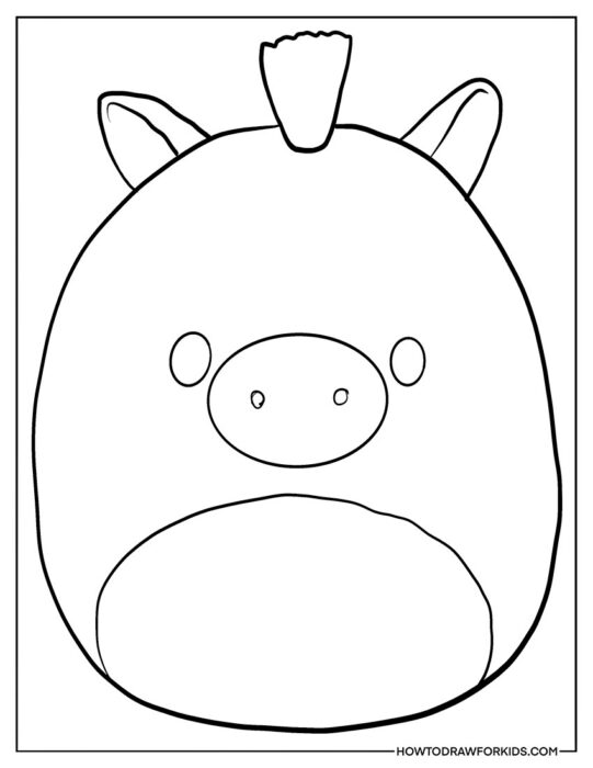 Cute Donkey Squishmallow to Color