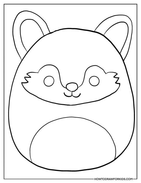 Cute Fox Squishmallow Coloring Sheet