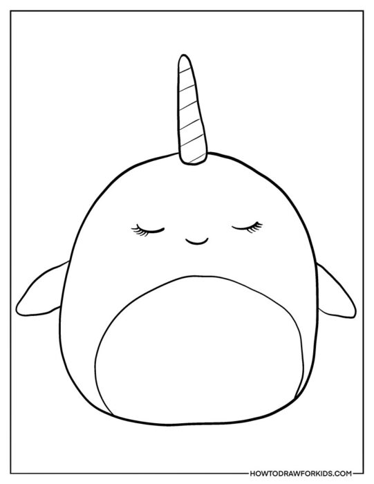 Cute Unicorn Squishmallow Coloring Page