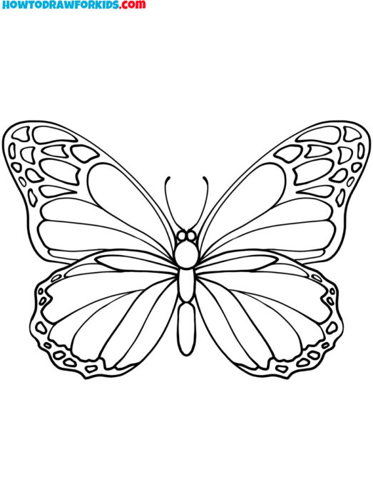 Detailed Butterfly Coloring Sheet