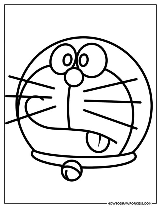 Doraemon Head Coloring Sheet for Kids