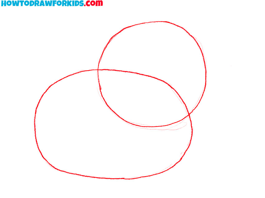 Draw two overlapping ovals