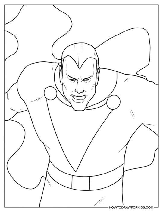 Fierce Black Adam Coloring Page