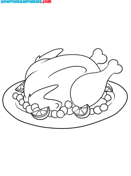 Food on a Plate Coloring Page