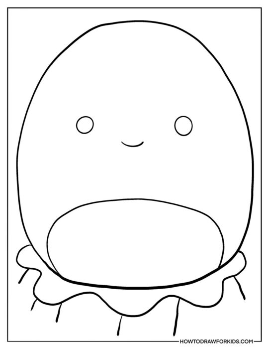 Kawaii Squishmallow Jellyfish to Color