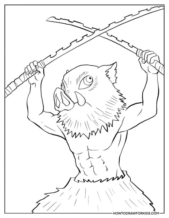 King of the Mountain from Demon Slayer Coloring Sheet