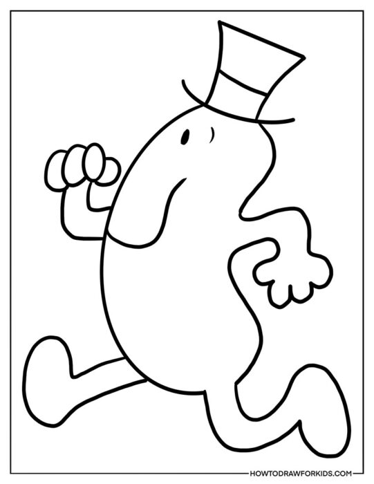 Mr. Busy Coloring Page for Kids