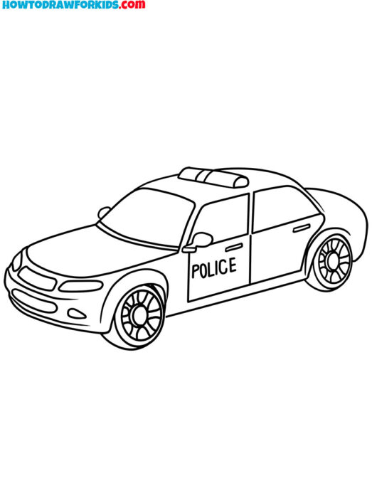 Police Car Outline to Color