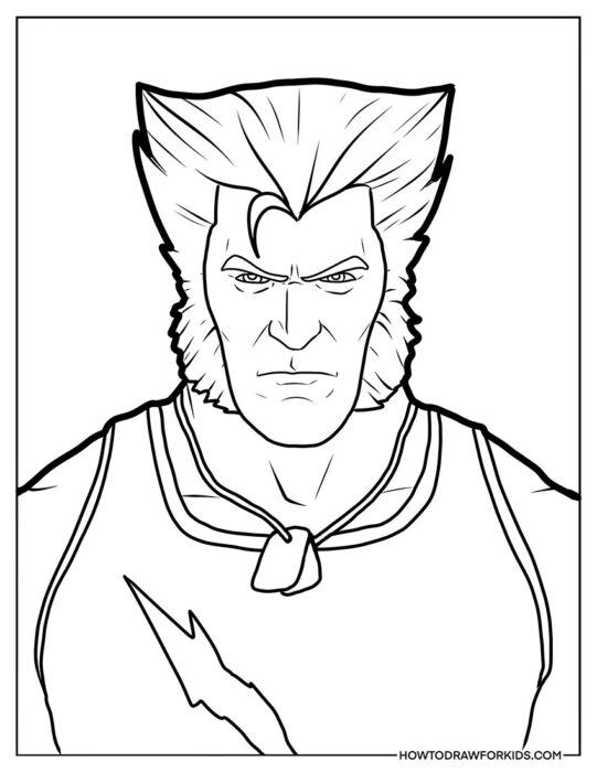 Portrait of Wolverine to Color