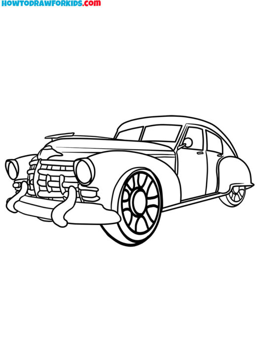 Retro Car Coloring Sheet