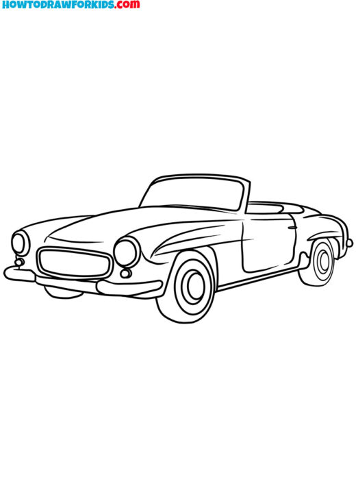 Retro Convertible Car Coloring Page