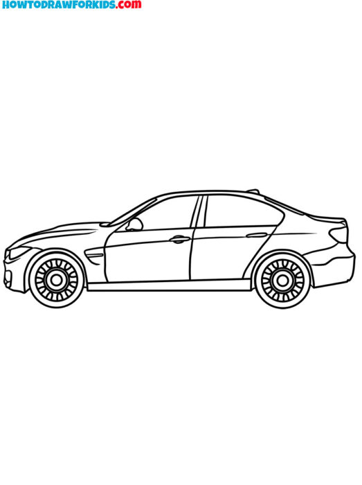 Sedan Side View Coloring Page