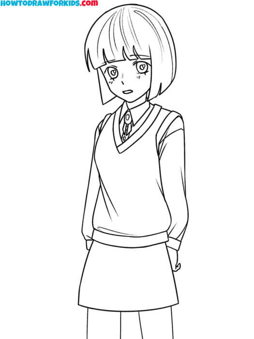 Simple Anime Girl Coloring Sheet