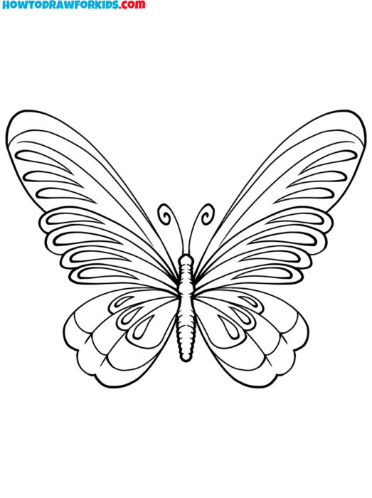 Simple Butterfly Coloring Page