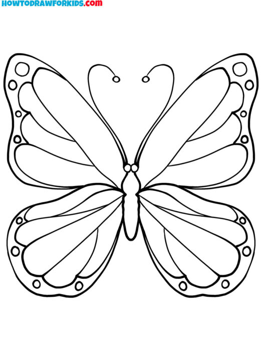 Simple Butterfly Outline for Coloring