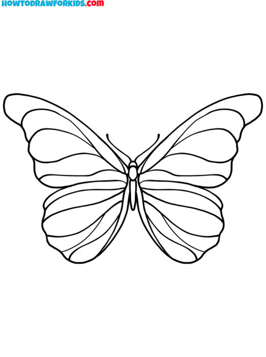 Simple Butterfly Outline to Color