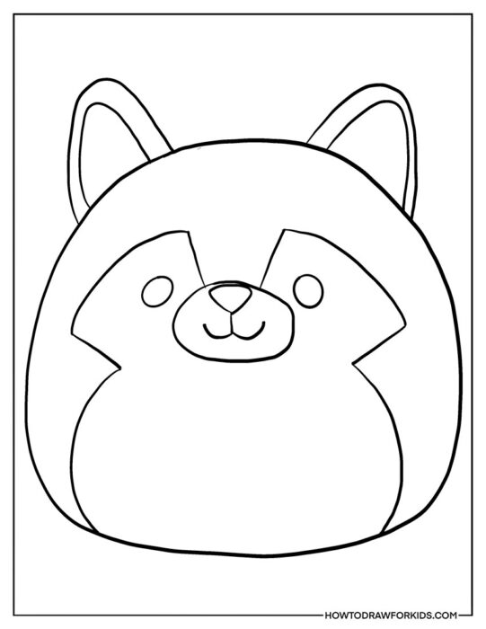 Simple Wolf Squishmallow for Coloring