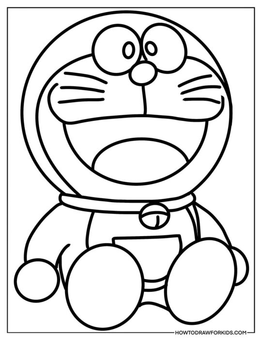 Sitting and Smiling Doraemon