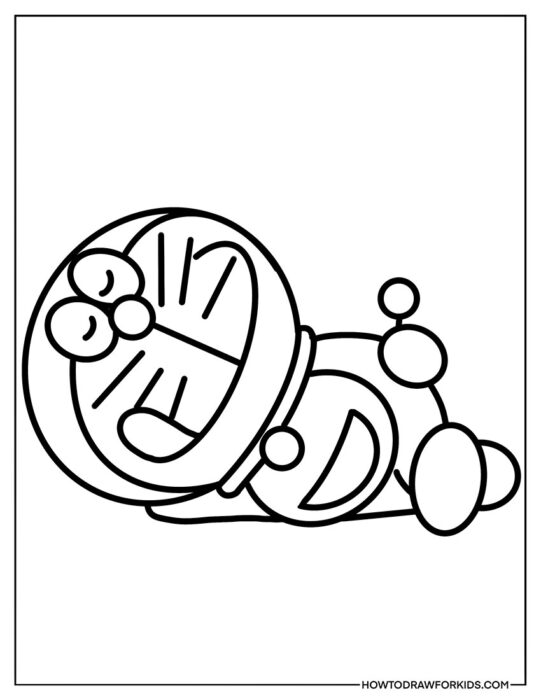 Sleeping Doraemon Coloring Page