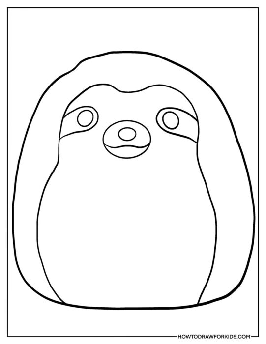 Sloth Squishmallow Outline