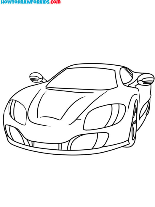 Sports Car Front View Outline