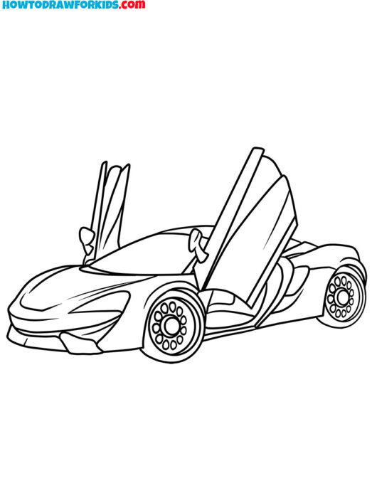 Sports Car With Open Doors to Color